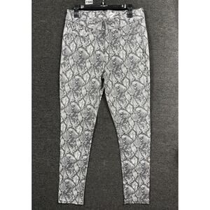 Seven7 Tummyless High Rise Skinny Jeans Womens Size 10 Neutral Snake Print Denim